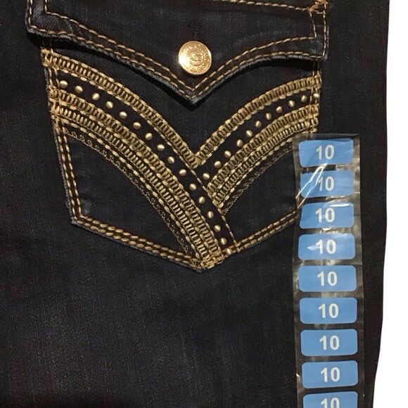 Seven7 Embellished Mid Rise Rocker Slim Boot Jeans 10 NWT - Picture 4 of 9